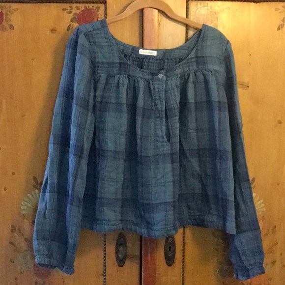 Free People X CP Shades Plaid Double Cloth Top USA - Picture 4 of 11